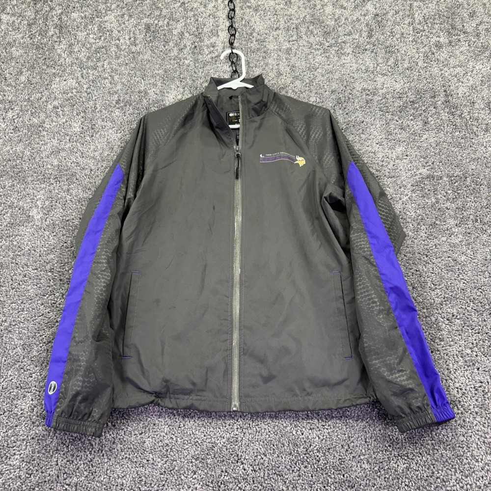 Minnesota Vikings Jacket Womens Medium Gray NFL Football Holloway Full Zip